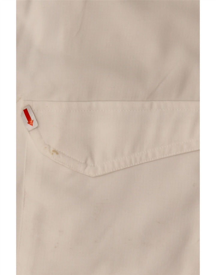 EDDIE BAUER Herren Kurzarmhemd XL Weiß Polyester