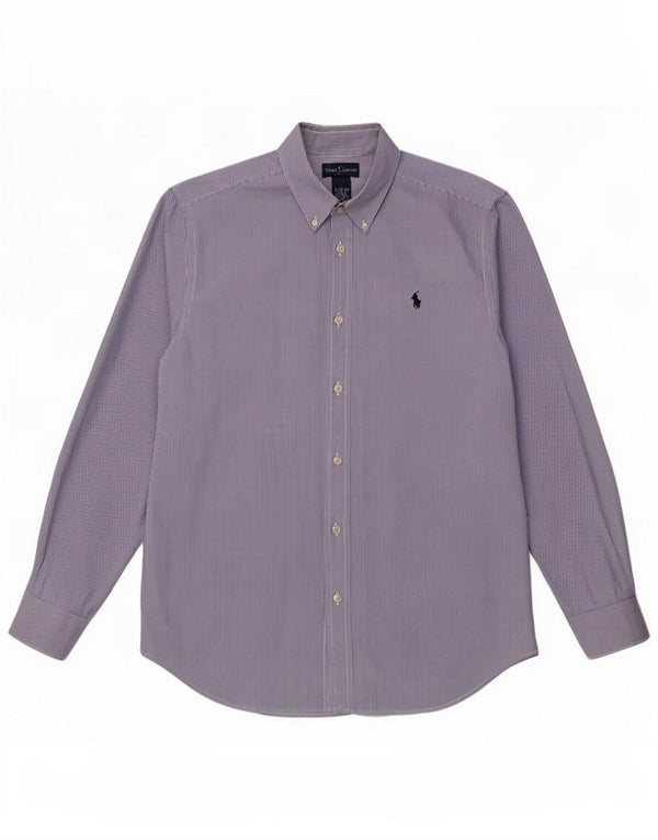 Ralph Lauren Hemd für Jungen, 15–16 Jahre, XL, blaue Nadelstreifen, Baumwolle