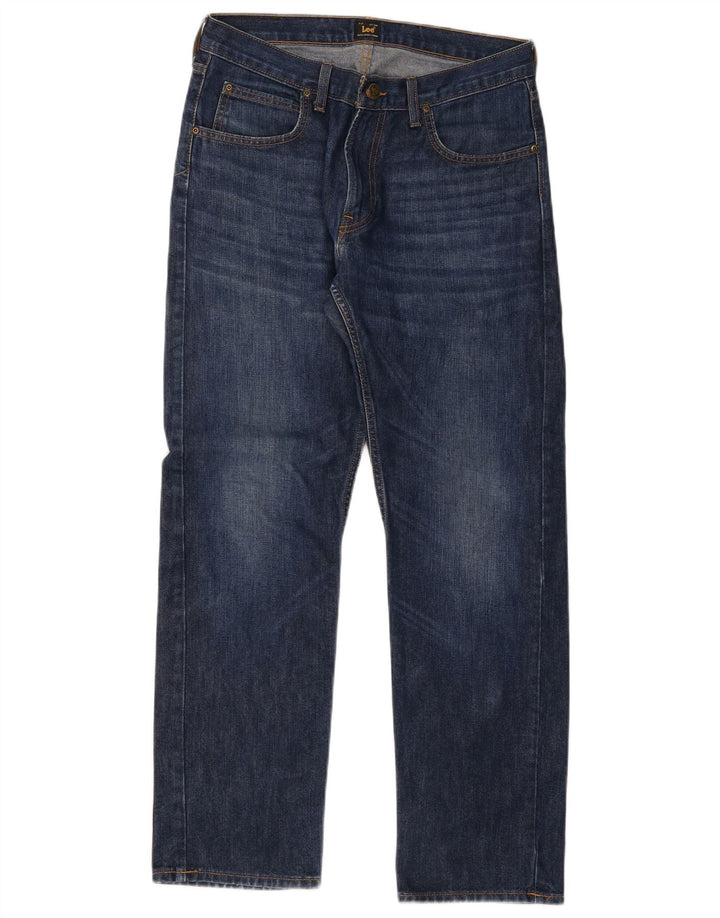 Lee Herren Straight Jeans W32 L32 Marineblaue Baumwolle