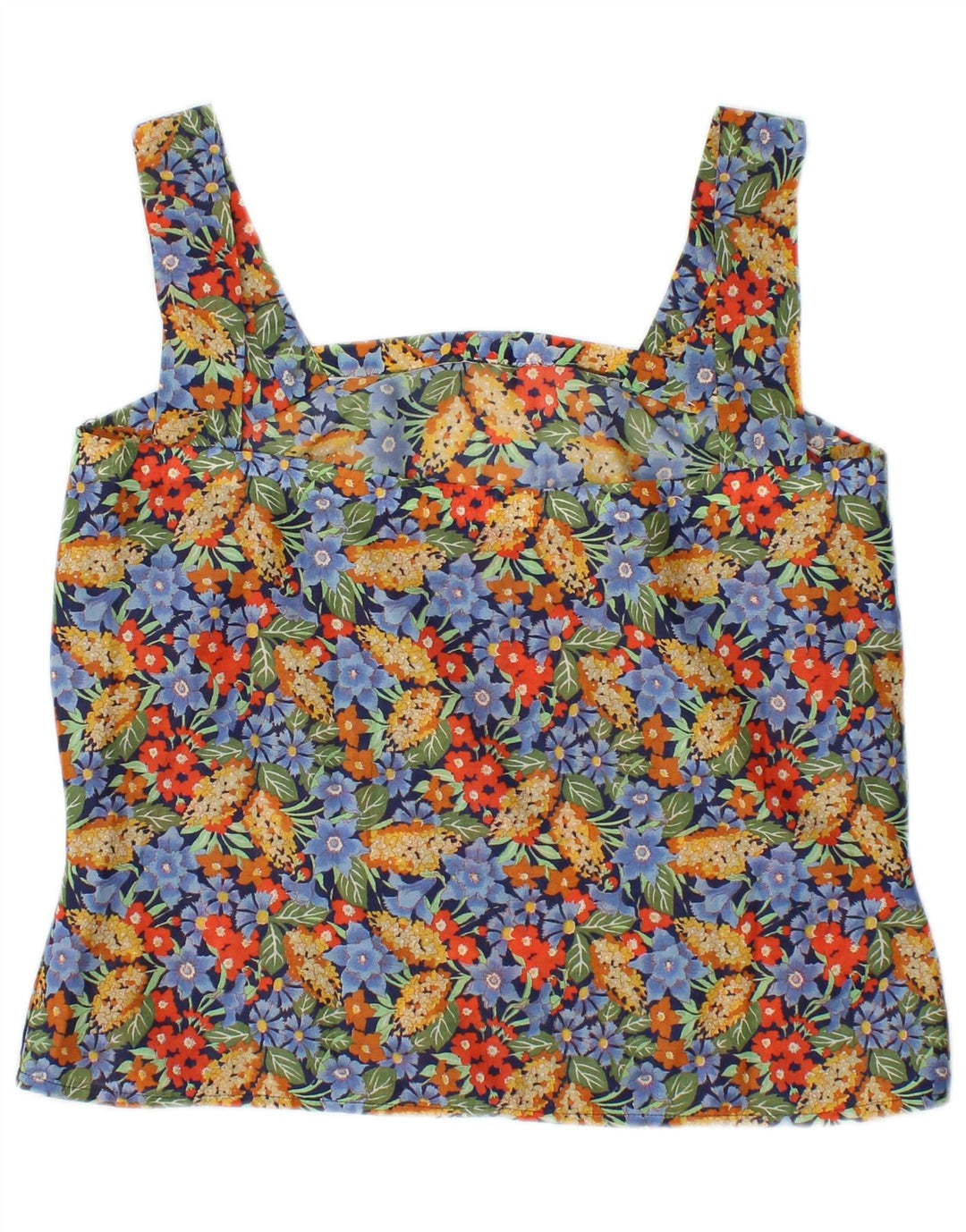 Vintage Damen Cami Top UK 10 Kleines mehrfarbiges Blumenmuster