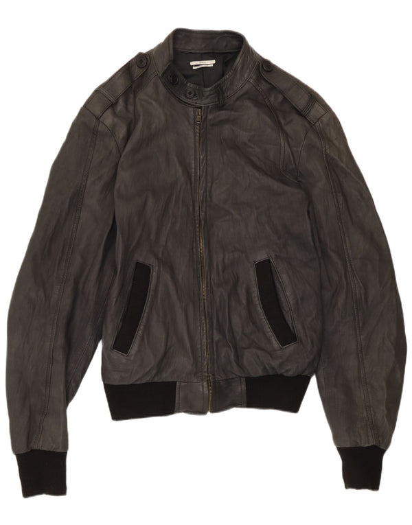 Sasch Herren Militärlederjacke UK 40 Large Schwarz