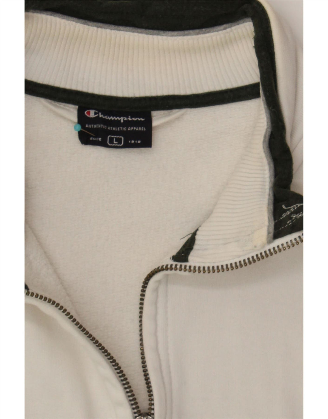 CHAMPION Womens Graphic Tracksuit Top Jacket UK 14 Large White Vintage Champion and Second-Hand Champion from Messina Hembry 