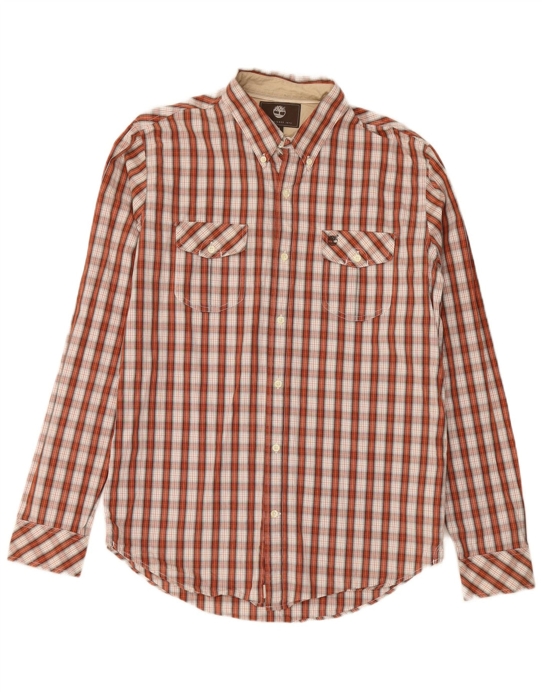 TIMBERLAND Mens Slim Fit Shirt Medium Red Check Cotton