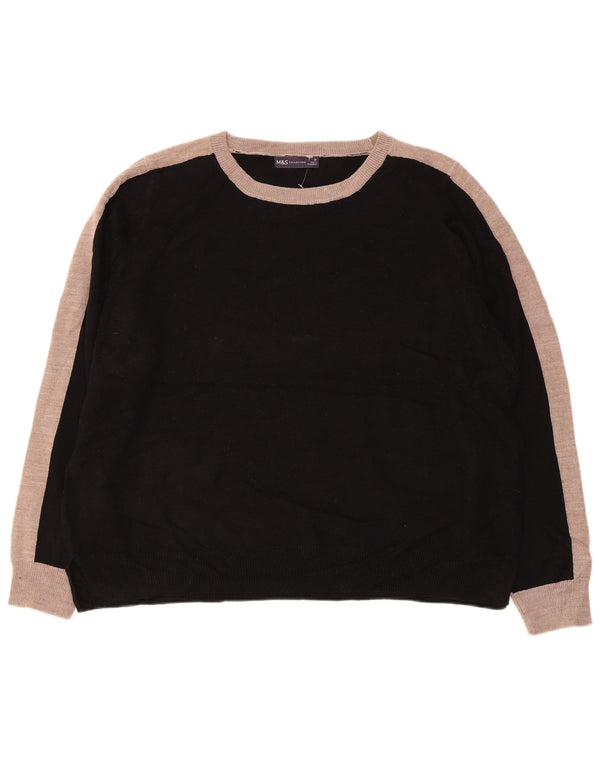 MARKS & SPENCER Damen-Pullover mit U-Boot-Ausschnitt, UK 20 2XL, Schwarz