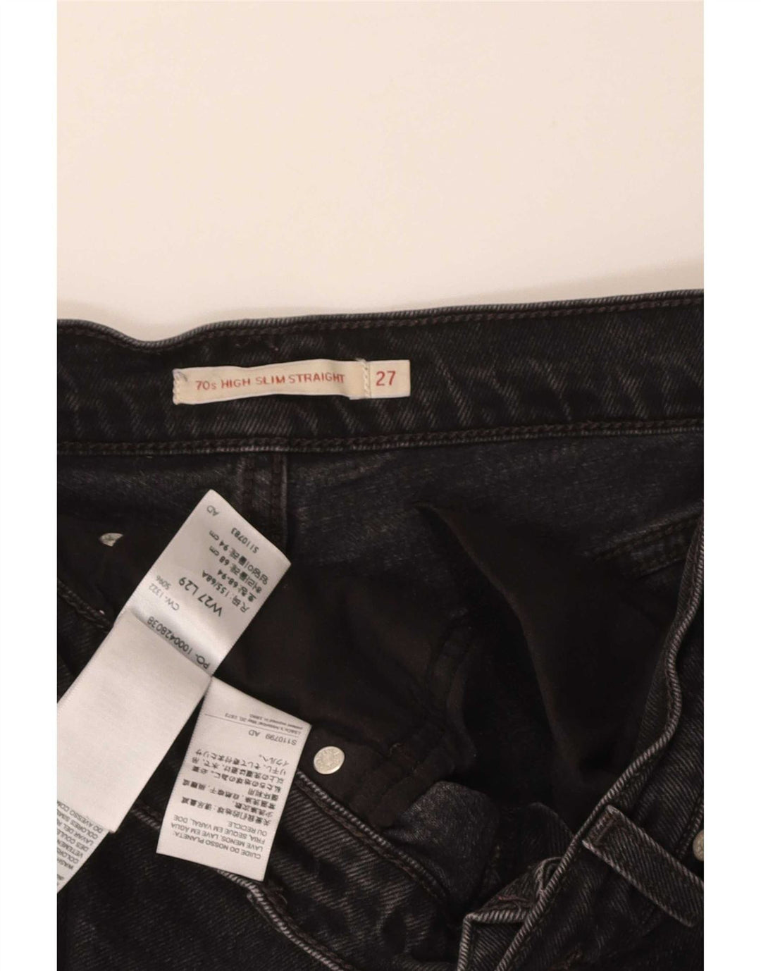Levi's Herren-Jeansshorts, W27, XS, schwarze Baumwolle