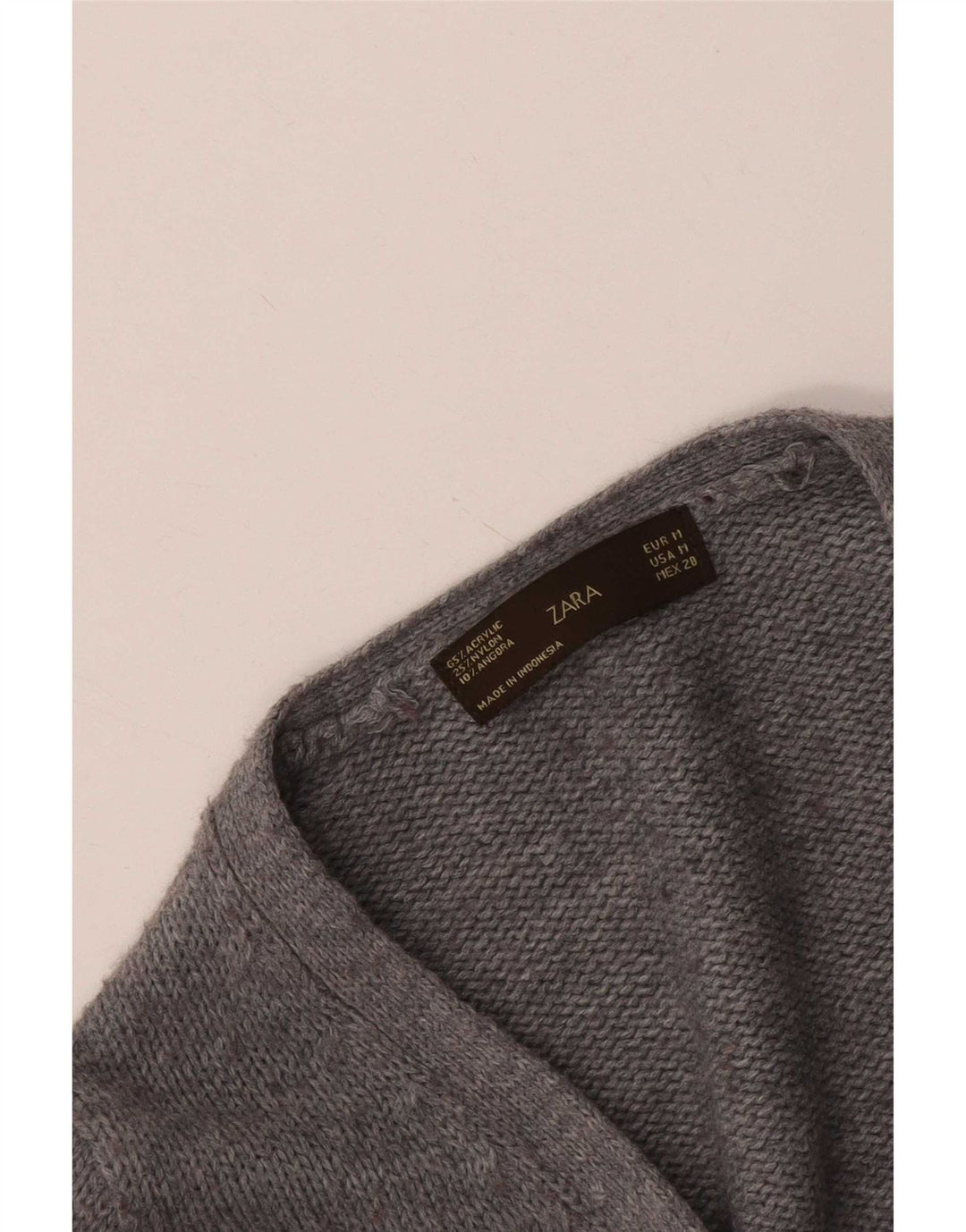 Zara Damen-Cardigan-Pullover UK 12 Mittelgrau geflecktes Acryl