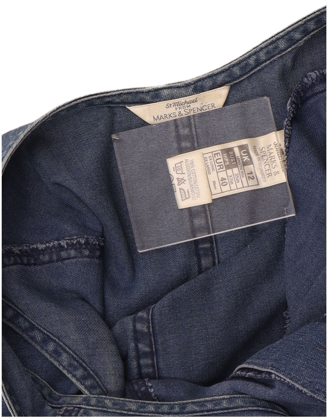 Marks & Spencer Damen Maxi-Jeanskleid, ärmellos, UK 12, Mittelblau