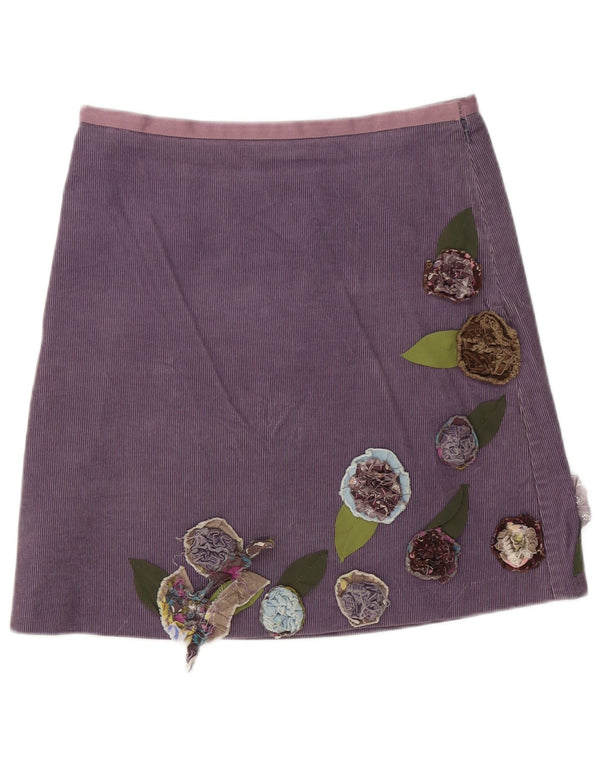 Boden Damen Cordrock UK 12 Medium W32 Lila Blumen