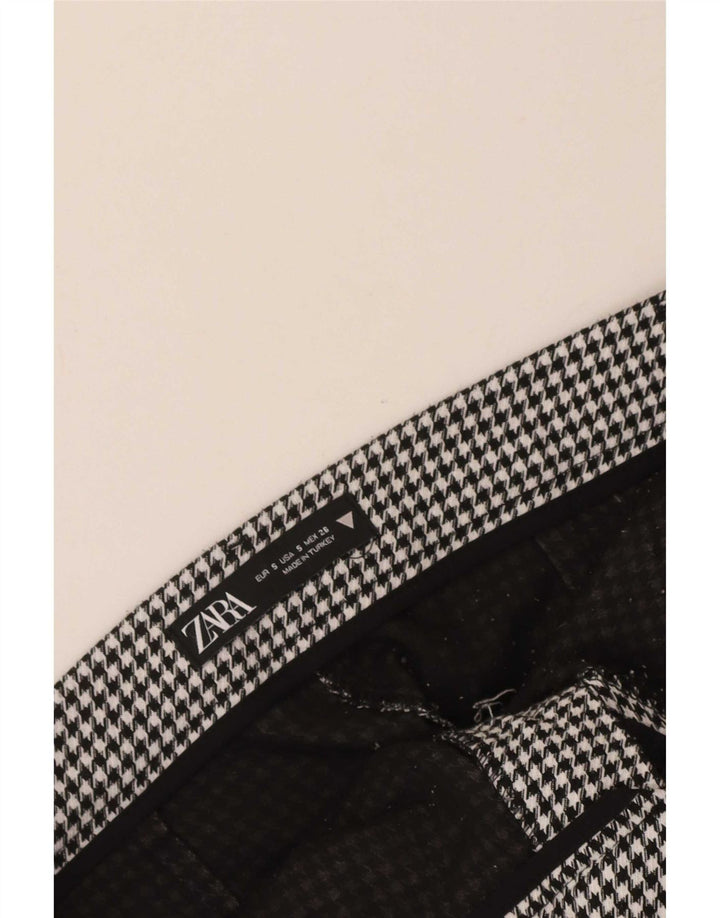 Zara Damen Chinoshorts Small W26 Schwarzer Hahnentritt
