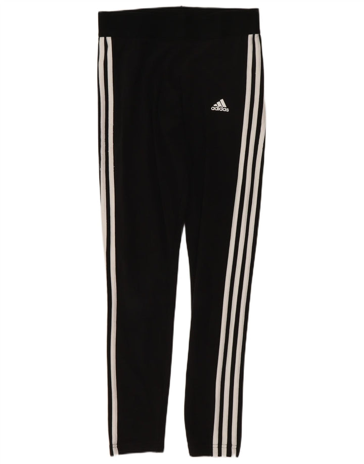 Adidas Damen Leggings UK 10 Small Schwarz Baumwolle