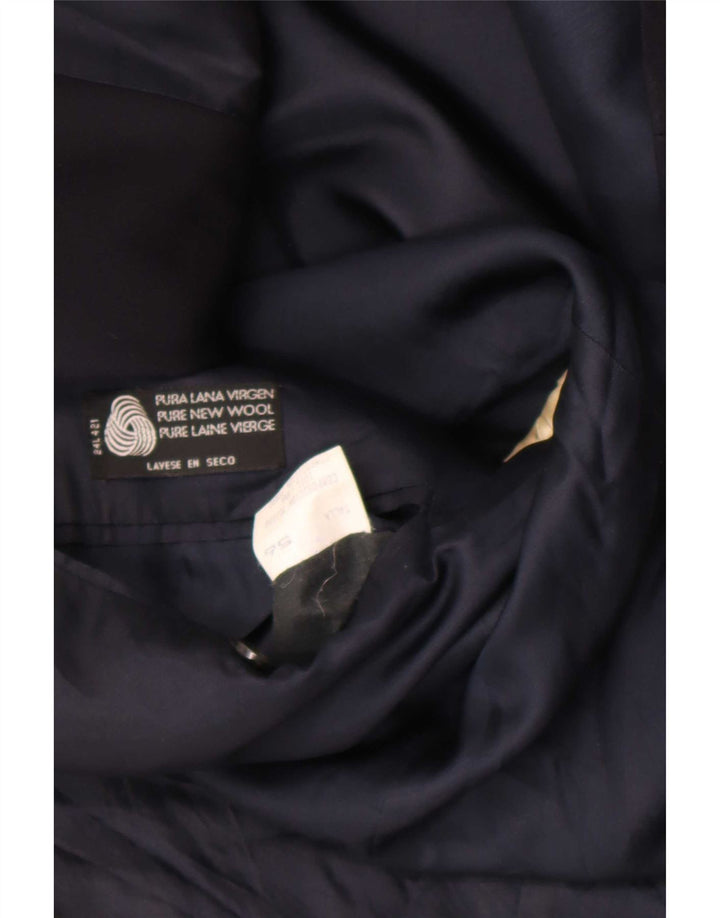 Vintage Herren 2 Knopf Blazer Jacke IT 54 2XL Schwarze Wolle
