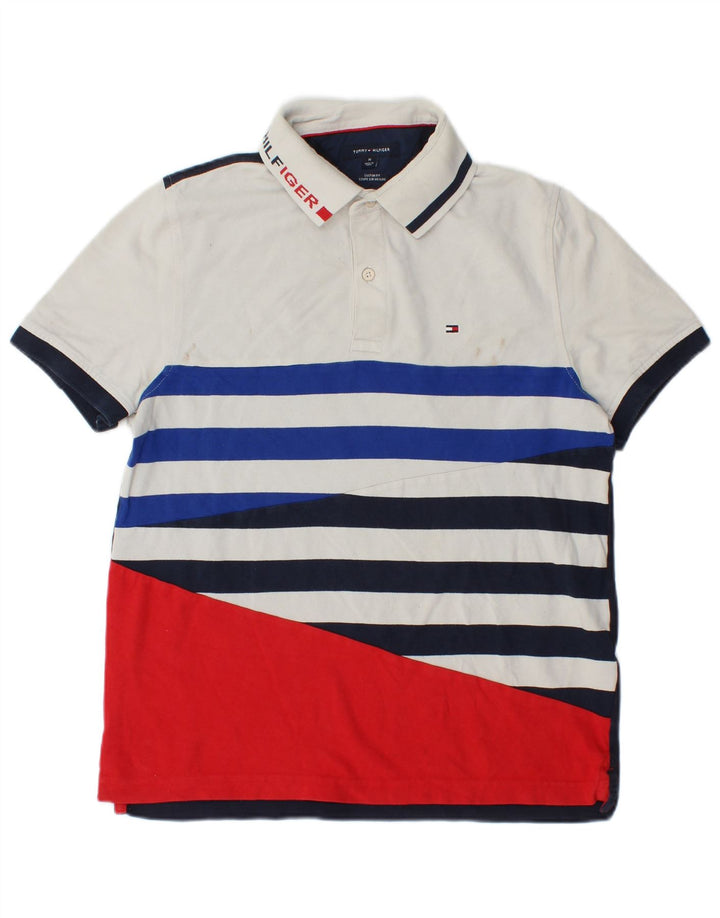 Tommy Hilfiger Herren-Poloshirt mit Grafik, mittelgroß, mehrfarbig gestreift