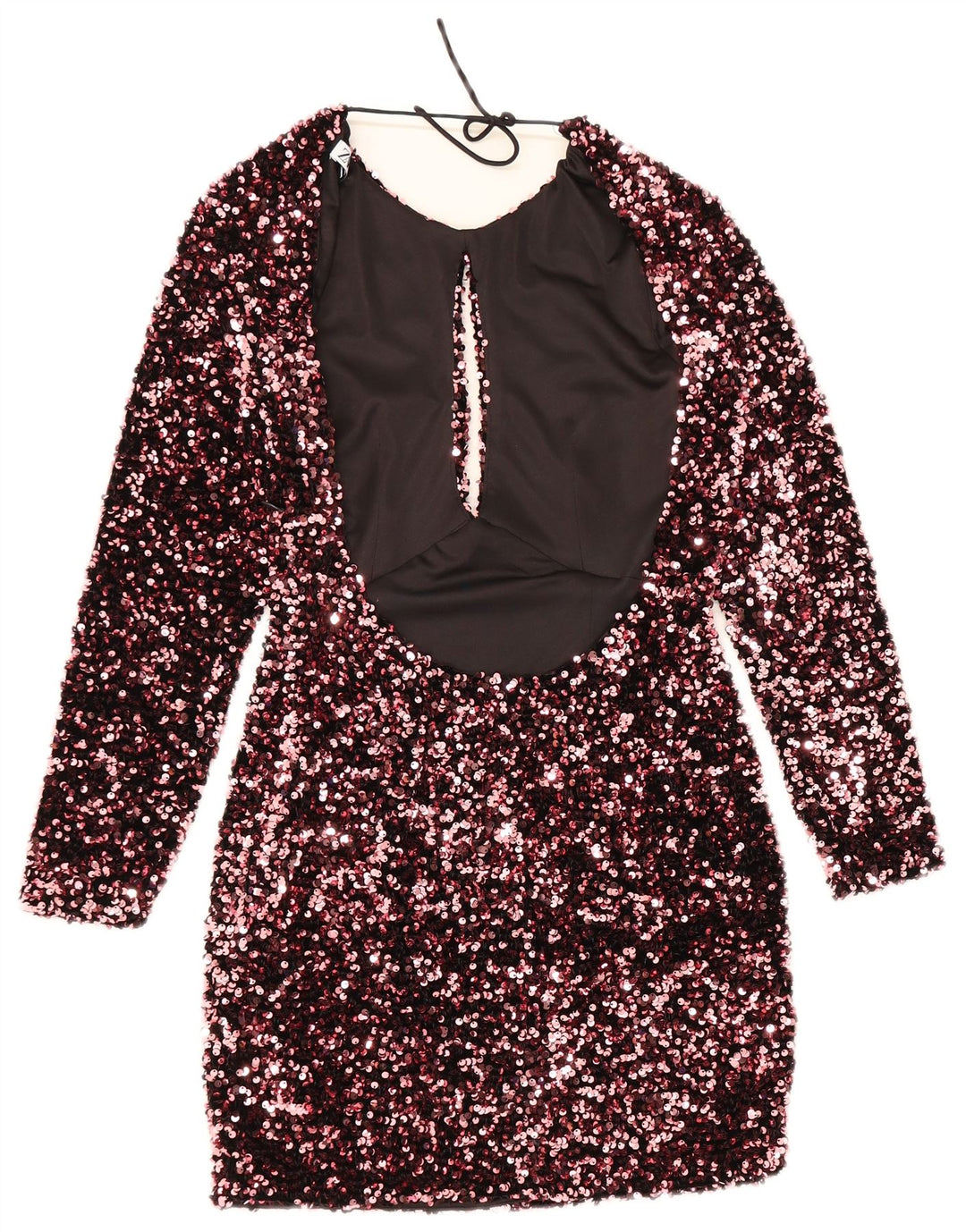 Zara Damen Langarm-Etuikleid UK 8 Small Rosa Polyester