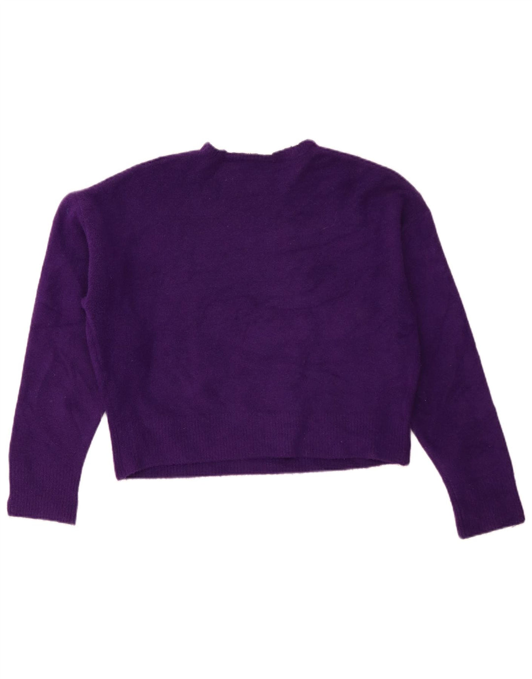 Zara Damen Crop Crew Neck Pullover Pullover UK 14 Medium Purple