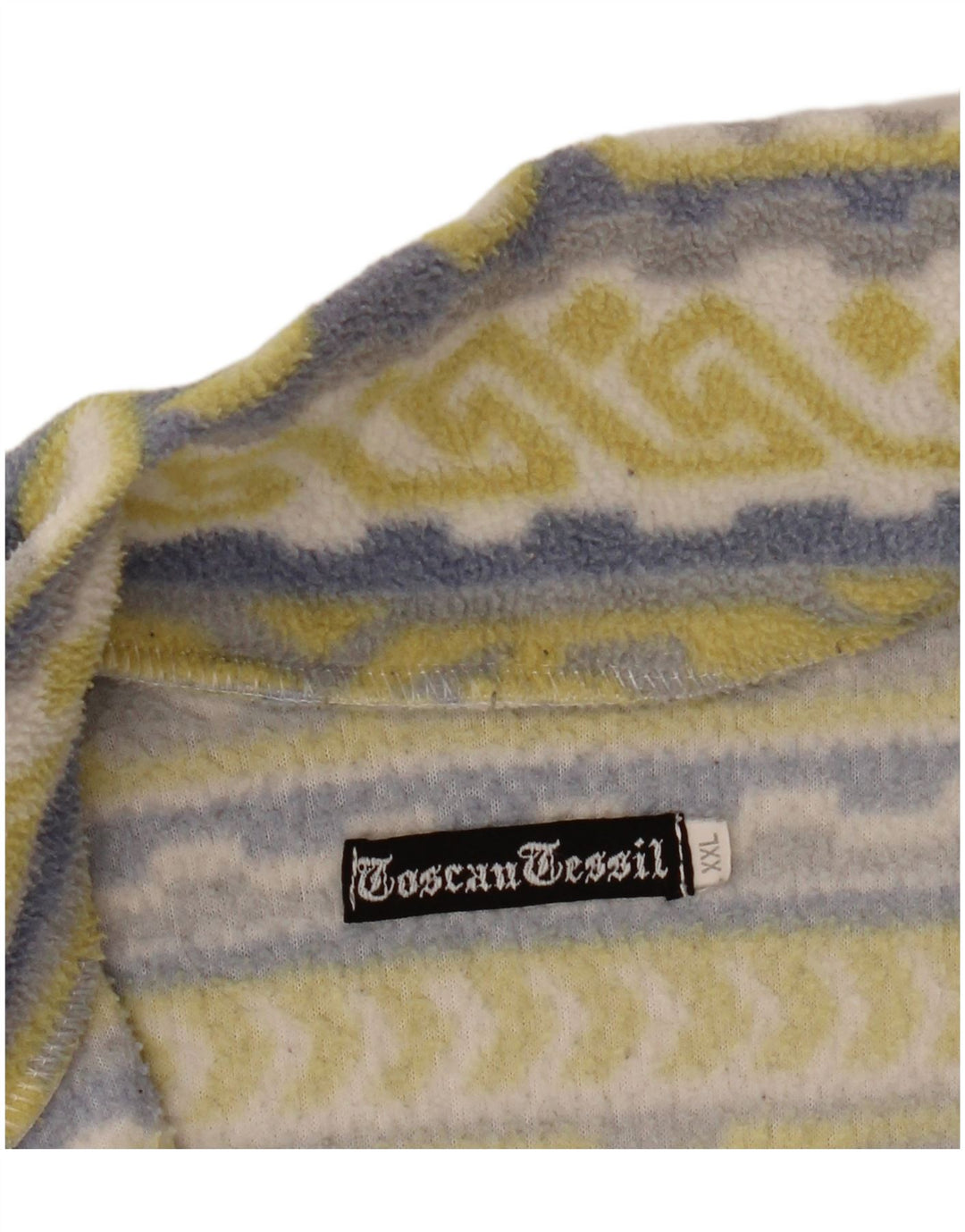 Vintage Damen Fleecejacke UK 20 2XL Gelb Geometrisch