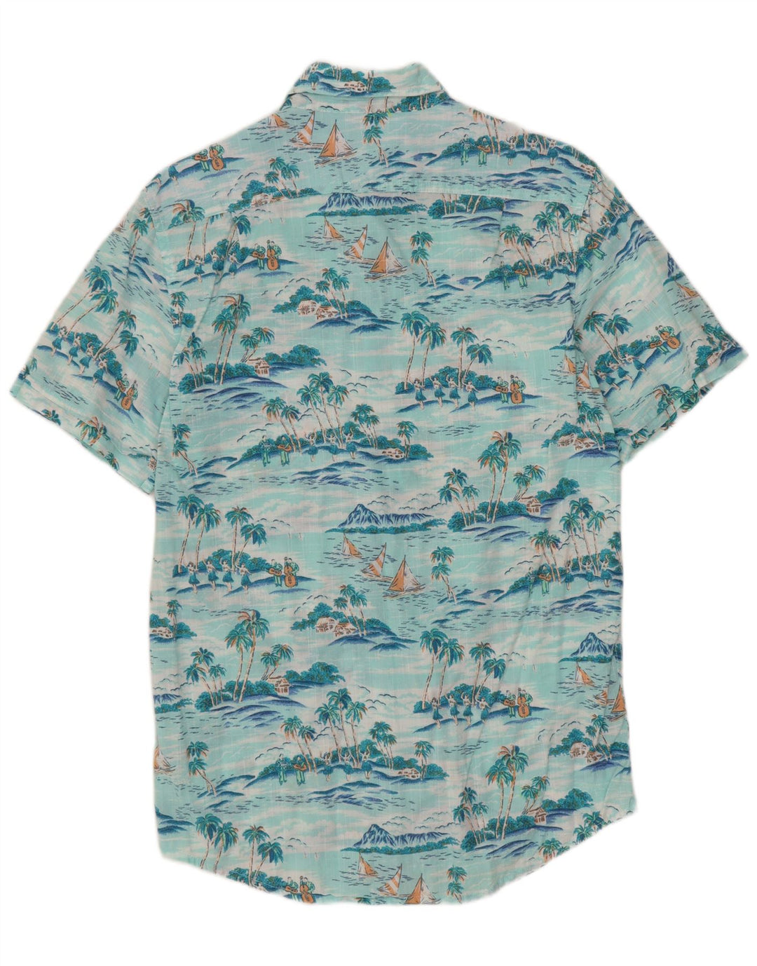 Izod Mens Relaxed Classics Shirt Small Türkis Floral Hawaiian