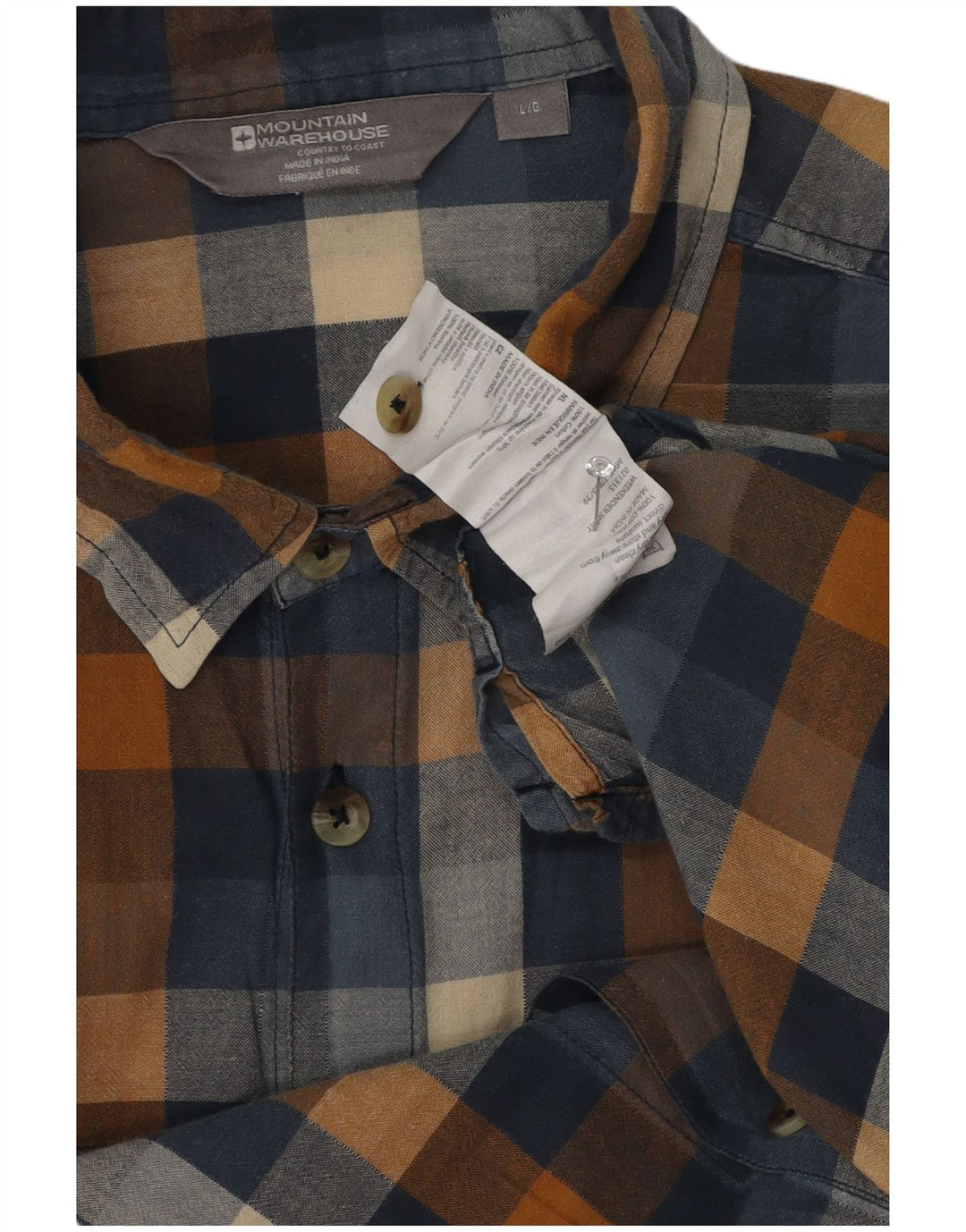 Mountain Warehouse Herren-Kurzarm-Flanellhemd, groß, marineblau kariert