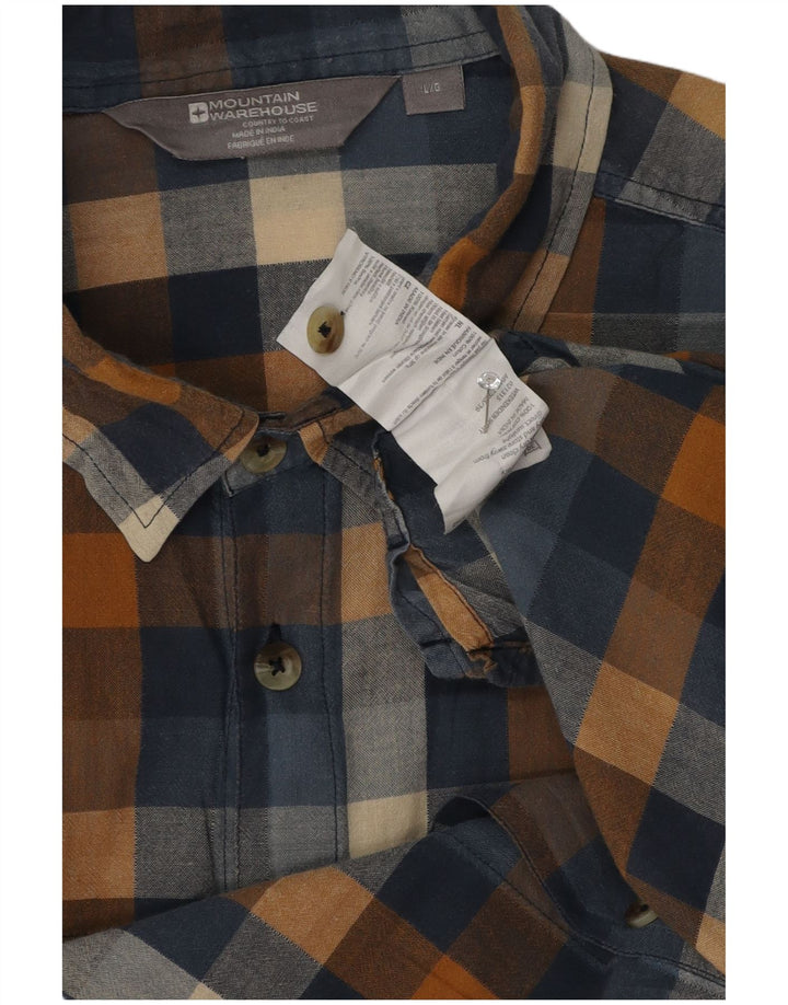 Mountain Warehouse Herren-Kurzarm-Flanellhemd, groß, marineblau kariert