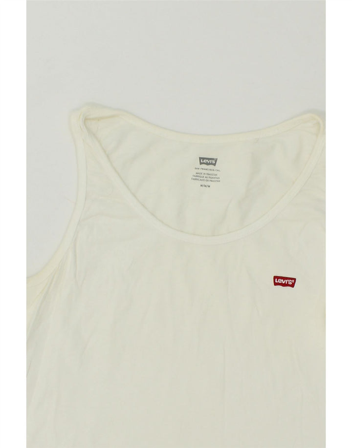 LEVI'S Womens Vest Top UK 12 Medium White Cotton Vintage Levi's and Second-Hand Levi's from Messina Hembry 