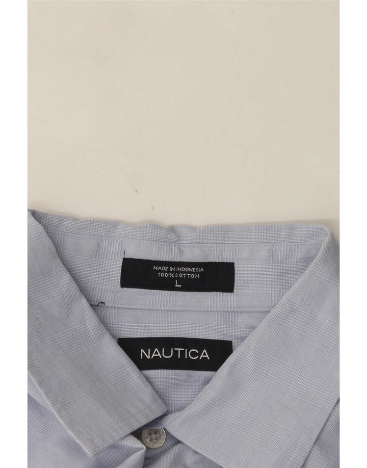 Nautica Herrenhemd, groß, blau kariert, Baumwolle