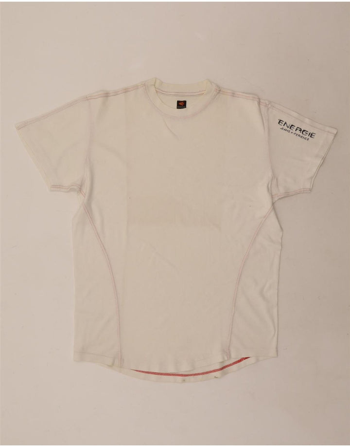 Energie Herren-T-Shirt mit Grafik, mittelweiße Baumwolle