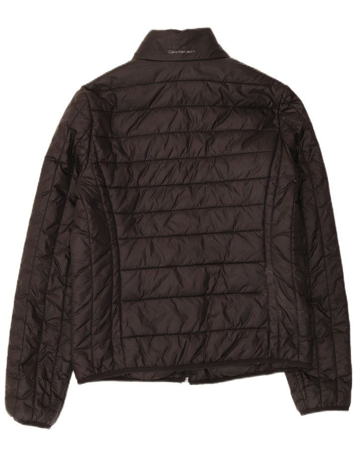 Calvin Klein Jeans Damen Wendejacke UK 14 Medium Schwarz Polyamid