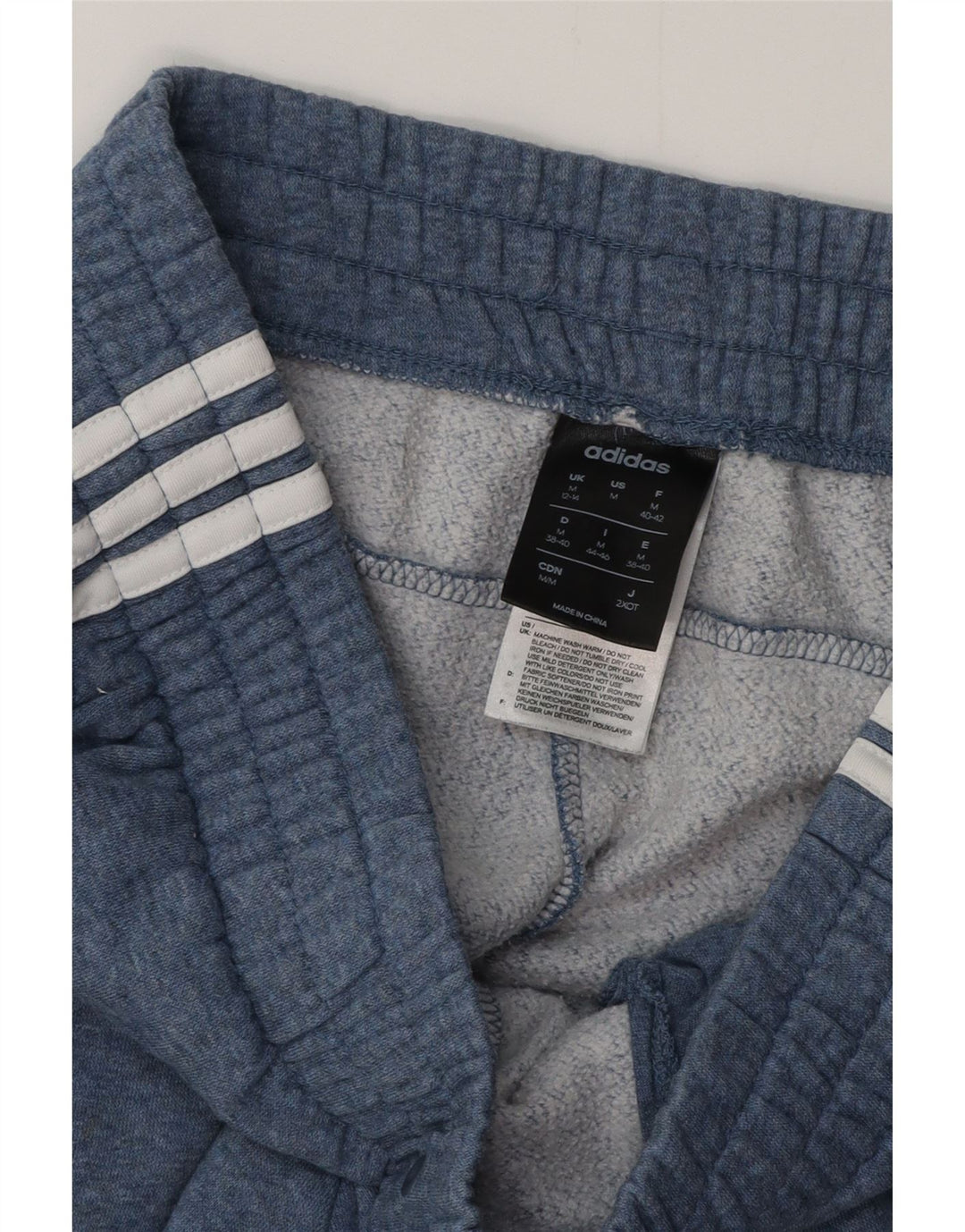 ADIDAS Damen Trainingshose Jogger UK 12/14 Mittelblaue Baumwolle