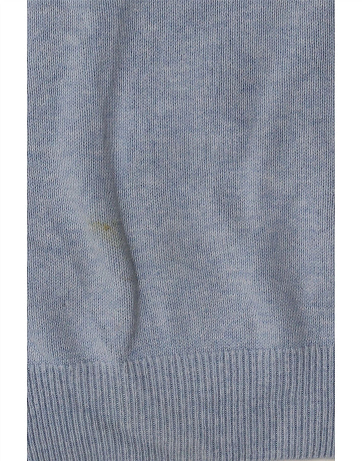 Marks & Spencer Herren-Pullover mit V-Ausschnitt, groß, aus blauer Baumwolle