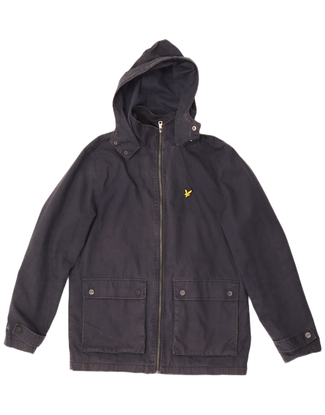 LYLE & SCOTT Herren-Windbreakerjacke mit Kapuze, UK 38, mittelmarineblaue Baumwolle