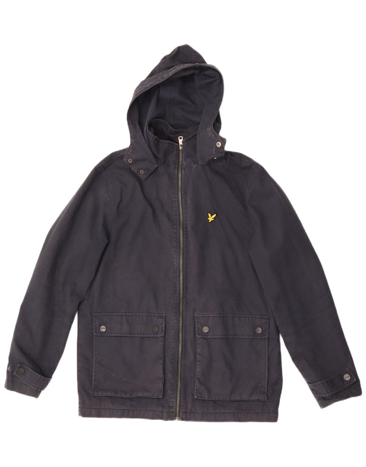 LYLE & SCOTT Herren-Windbreakerjacke mit Kapuze, UK 38, mittelmarineblaue Baumwolle