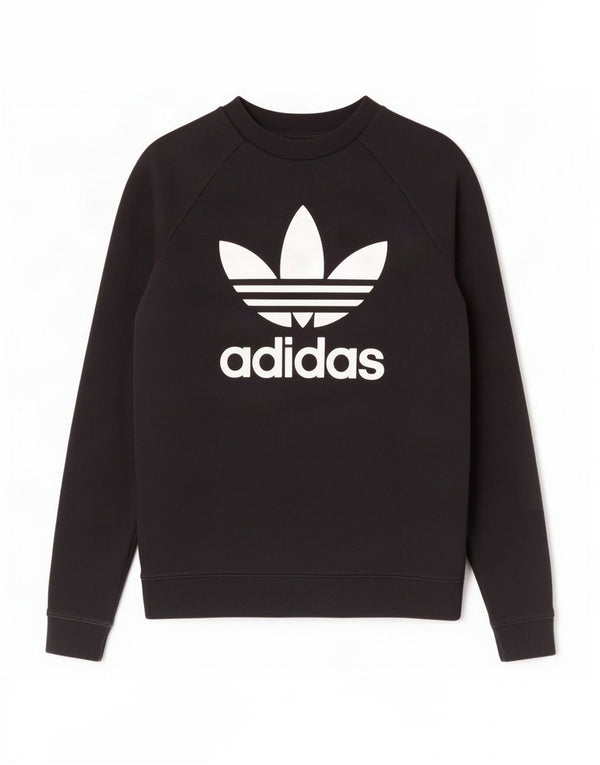 Adidas Damen Graphic Sweatshirt Pullover UK 10 Small Schwarz Baumwolle