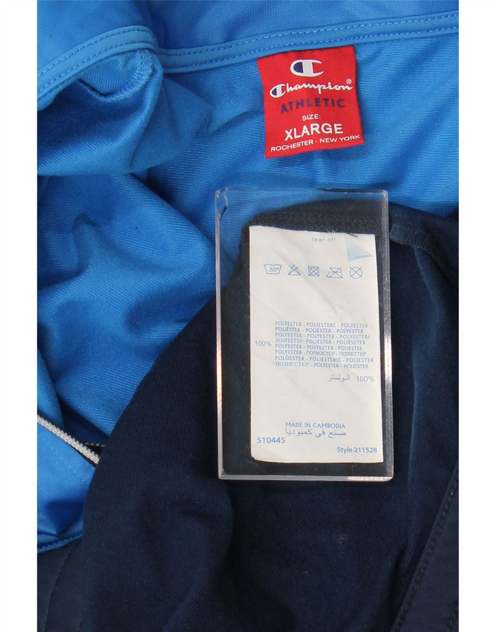 Champion Herren-Trainingsanzugoberteil, XL, Marineblau, Farbblock-Polyester