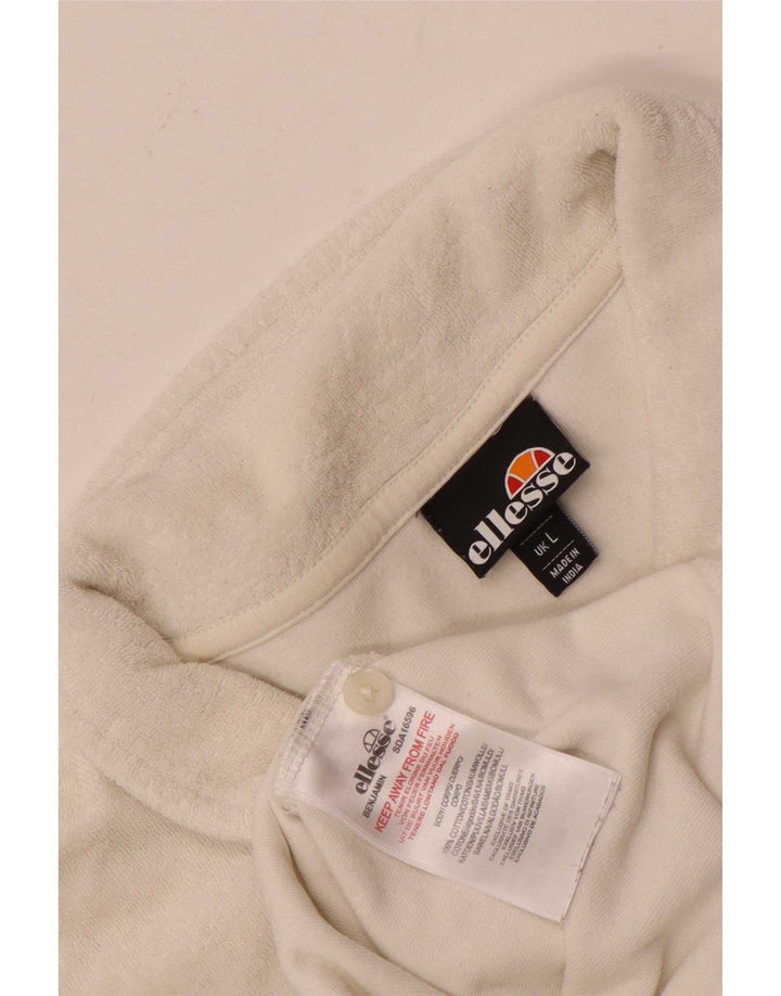 Ellesse Herren-Poloshirt aus Samt, groß, aus weißer Baumwolle