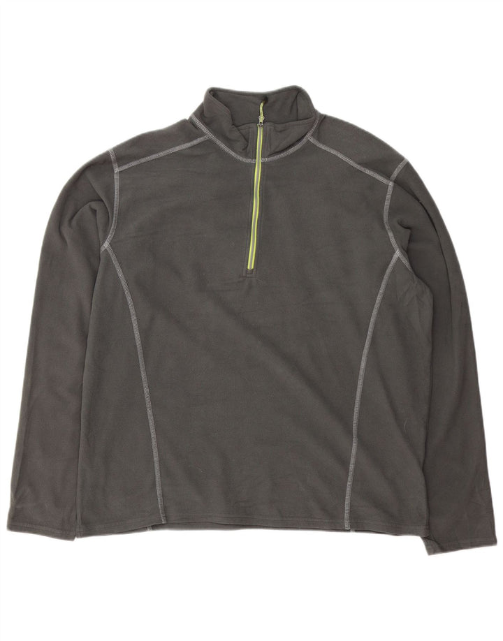 Eddie Bauer Herren-Fleecepullover mit Reißverschluss, XL, grau, Polyester