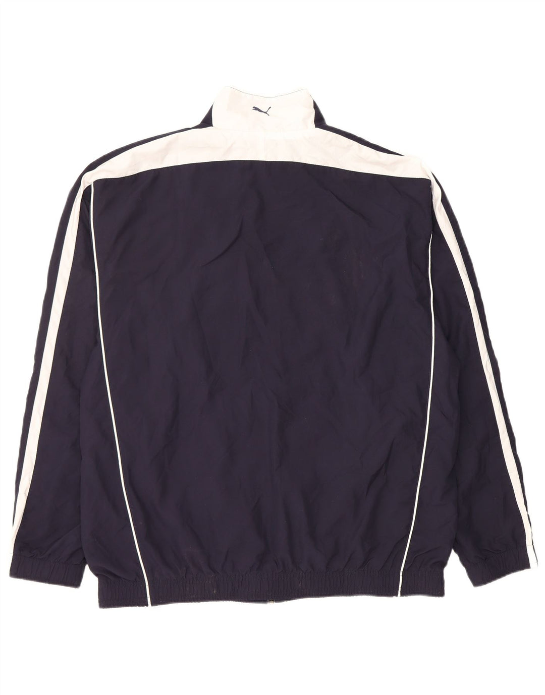 Puma Herren-Trainingsanzug-Top-Jacke, großes marineblaues Farbblock-Polyester