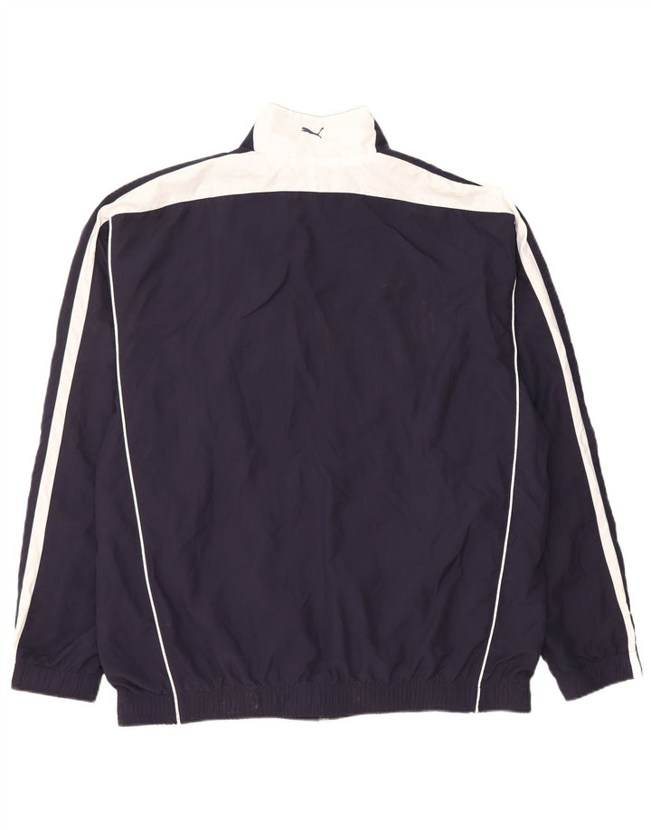 Puma Herren-Trainingsanzug-Top-Jacke, großes marineblaues Farbblock-Polyester