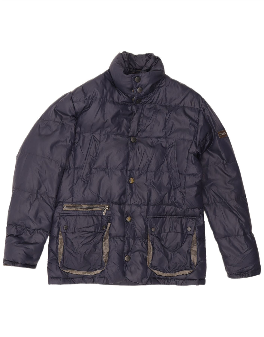 ALVIERO MARTINI Herren Wattierte Jacke IT 52 XL Marineblaues Nylon