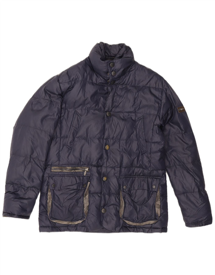 ALVIERO MARTINI Herren Wattierte Jacke IT 52 XL Marineblaues Nylon