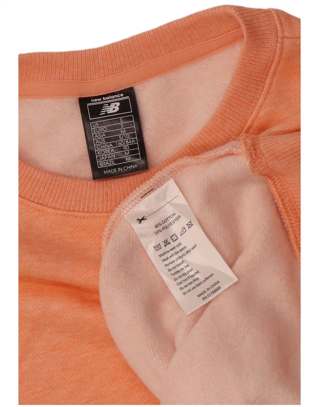 NEW BALANCE Damen-Sweatshirt in Übergröße, Gr. 10, Größe S, Orange gefleckt