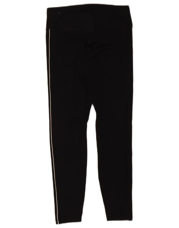 Nike Womens Dri Fit Graphic Crop Leggings UK 12 Mittelschwarzes Polyester