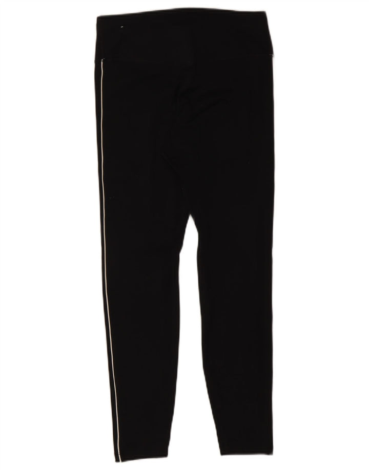 Nike Womens Dri Fit Graphic Crop Leggings UK 12 Mittelschwarzes Polyester