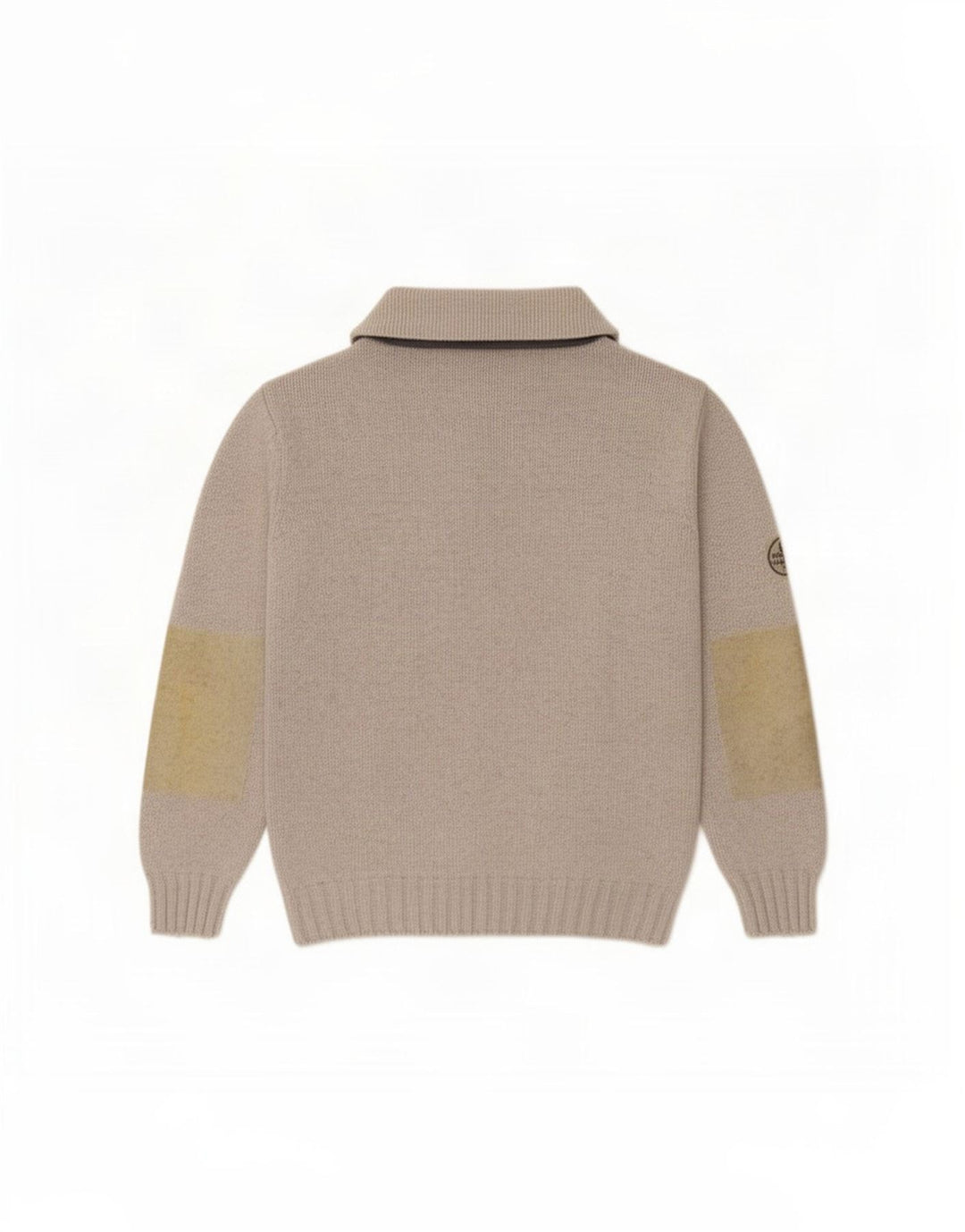 Murphy & Nye Herren-Pullover mit Polokragen, mittelgraue Wolle in Blockfarben