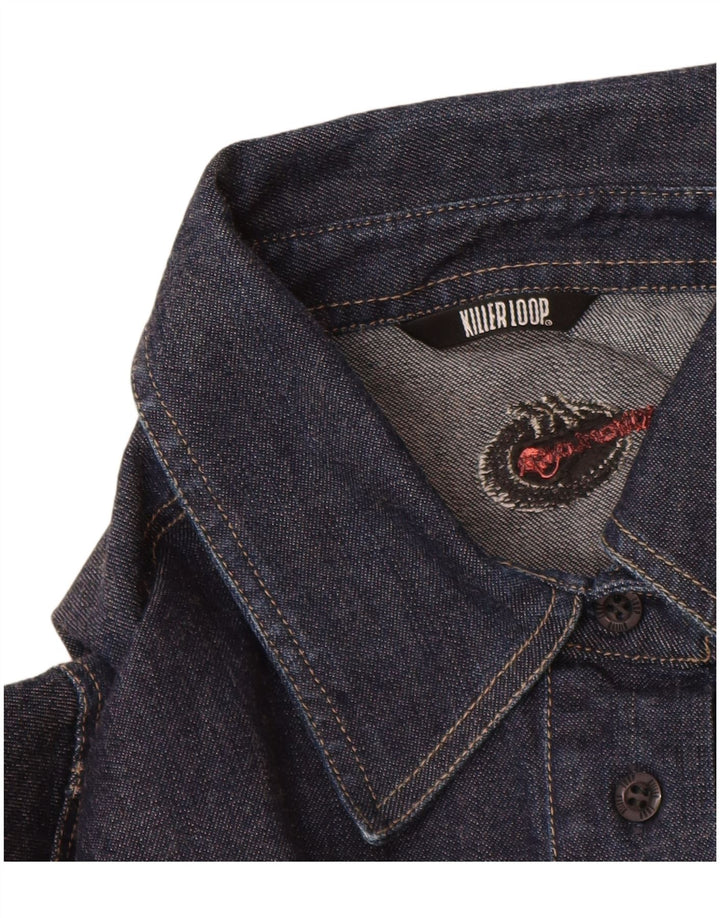 Killer Loop Damen Jeanshemd UK 8 Small Marineblau