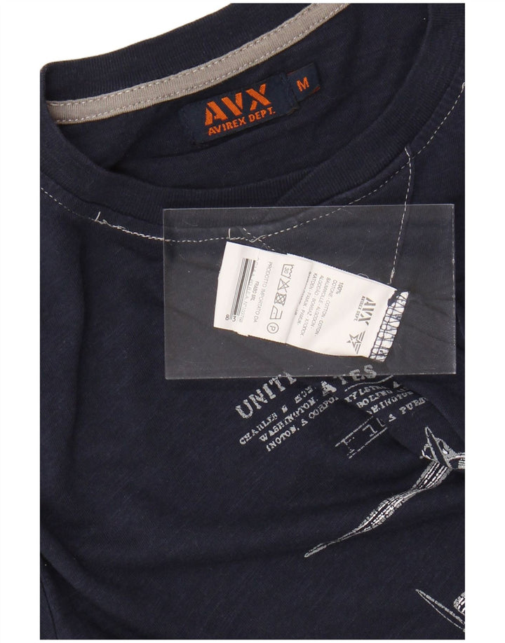 AVIREX Herren-Grafik-T-Shirt-Oberteil, mittelmarineblaue Baumwolle