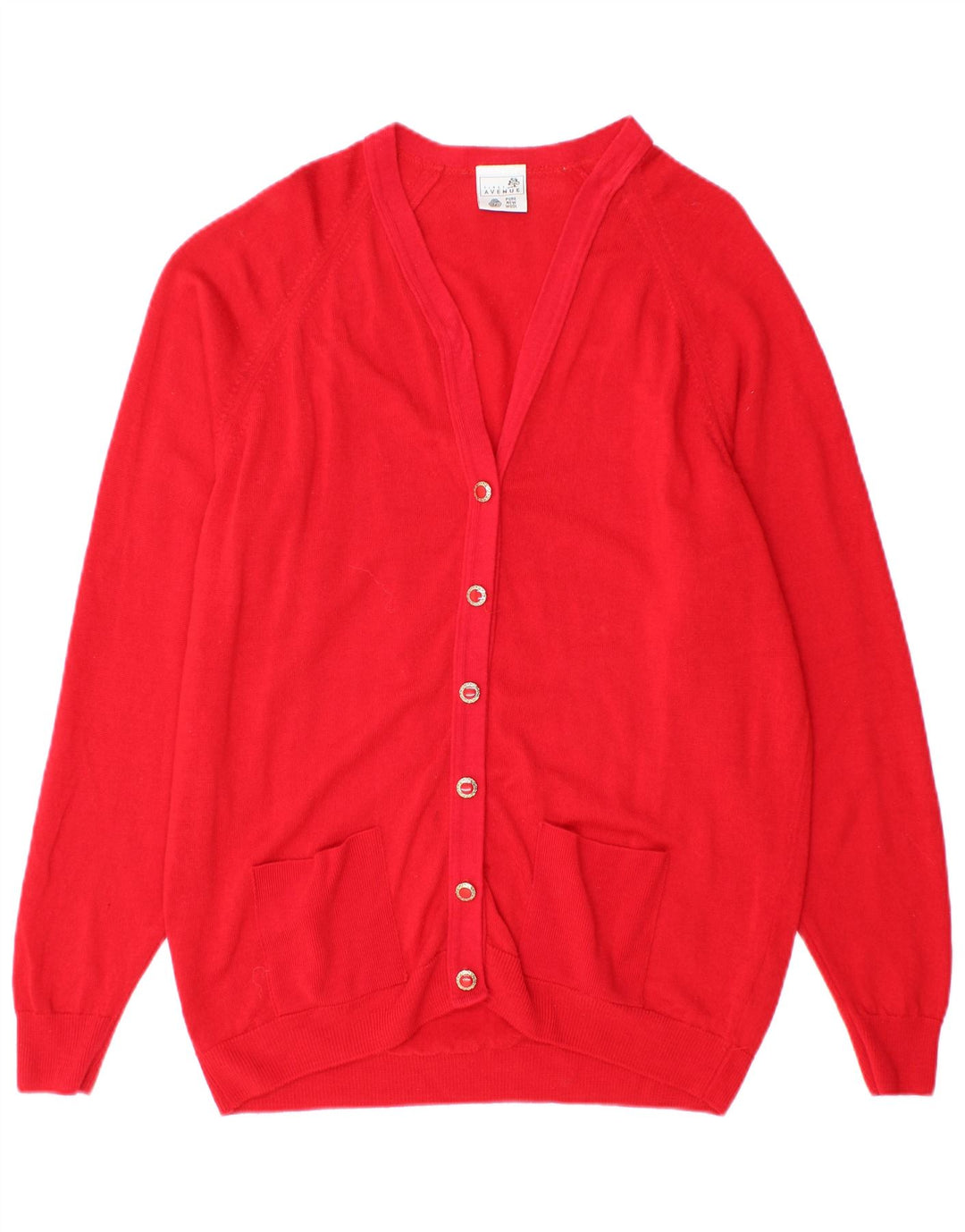 FIRST AVENUE Damen-Cardigan-Pullover UK 16 Große rote Schurwolle