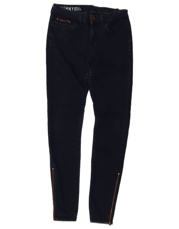 Marks & Spencer Damen Skinny Jeans UK 10 Small W26 L28 Marineblau Baumwolle