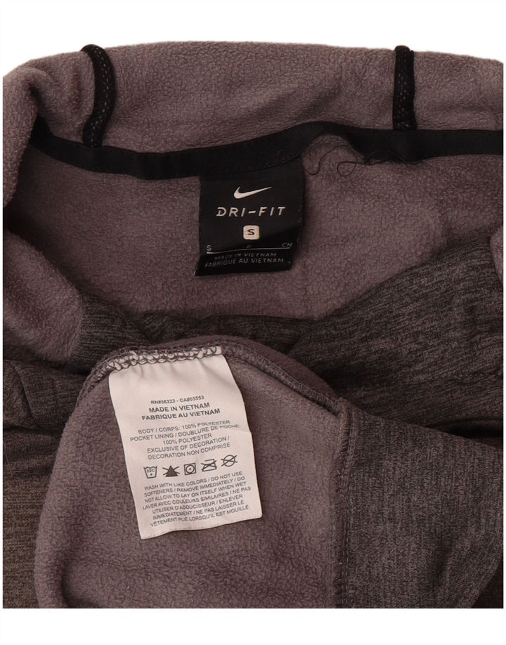 NIKE Mens Dri Fit Hoodie Jumper Small Grey Polyester