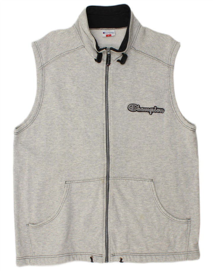 Champion Herren-Trainingsanzug mit Grafik, ärmellos, Jacke, Größe S, Grau, Baumwolle