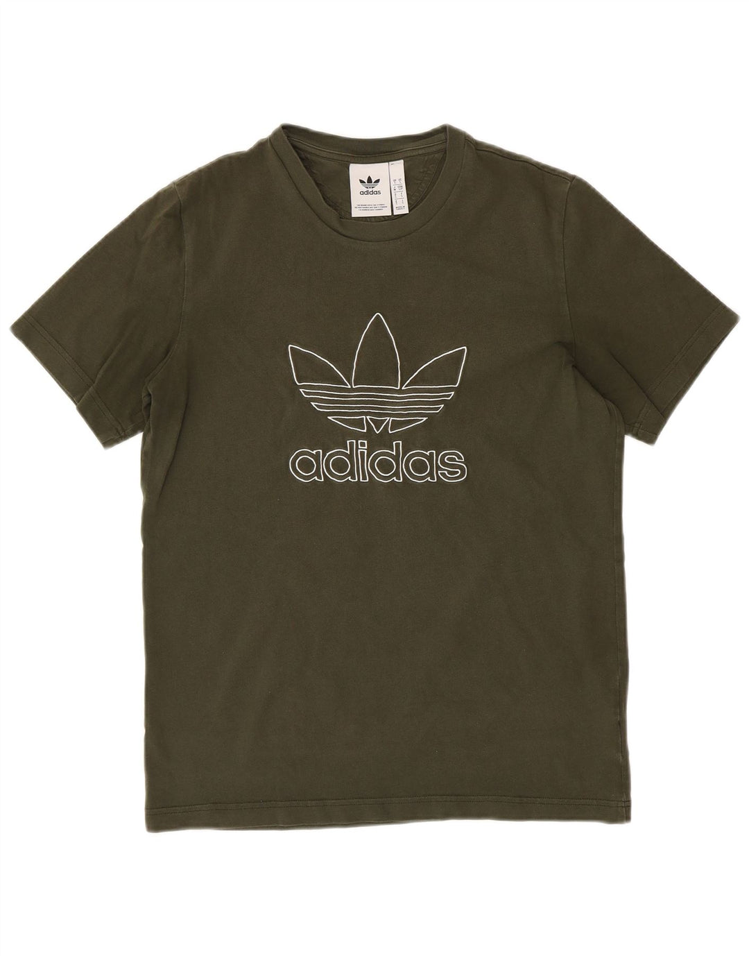 ADIDAS Herren Grafik T-Shirt Top Small Khaki Baumwolle
