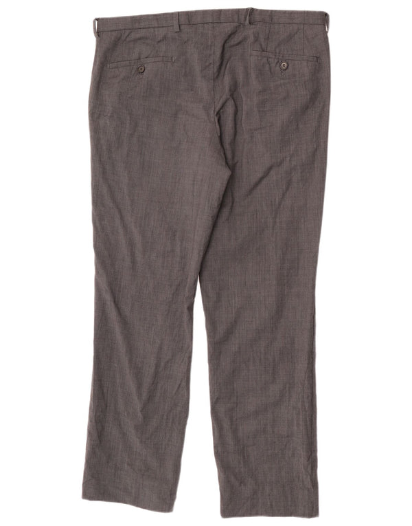 Hugo Boss Herren gerade Anzughose IT 50 Large W35 L29 Graue Schurwolle